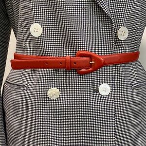 Liz Claiborne Red Leather Belt Size Large